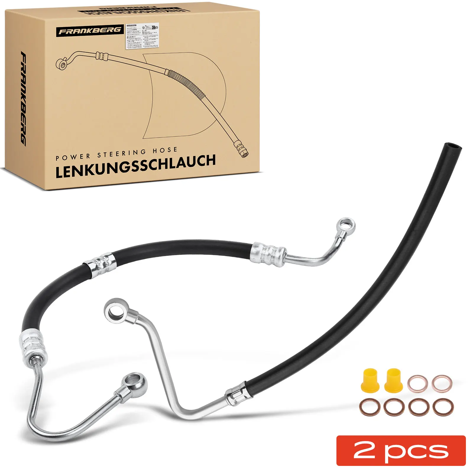Frankberg 1x tuyau de direction assistée + 1x tuyau de conteneur d'équilibrage pour BMW série 3 Touring E30 32411141426 58675 3405480 3404739