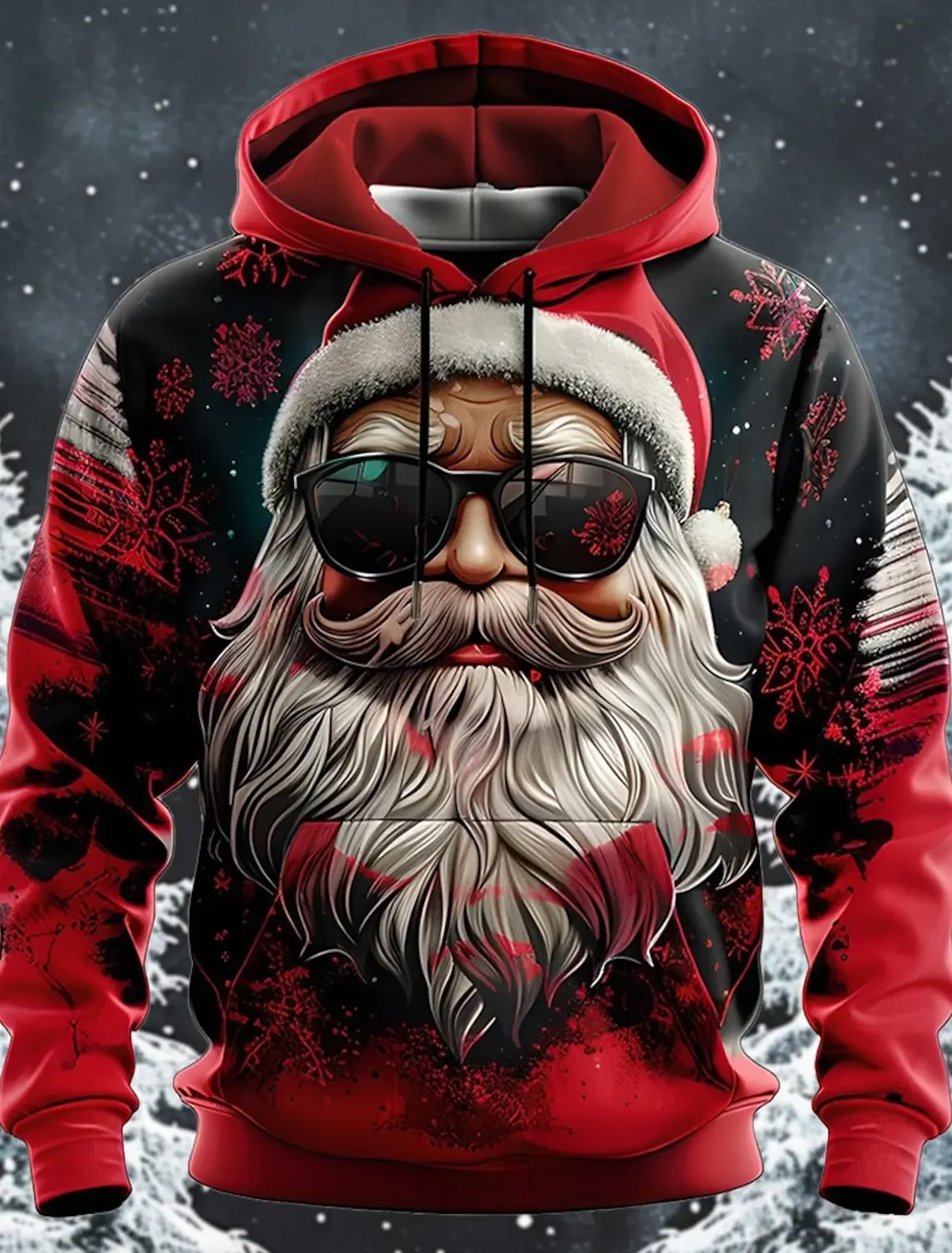 Christmas Ugly Men's Hoodies with Santa Claus Pattern 3D Printed Holiday Streetwear Men's and Women's Hoodies and Sweatshirts