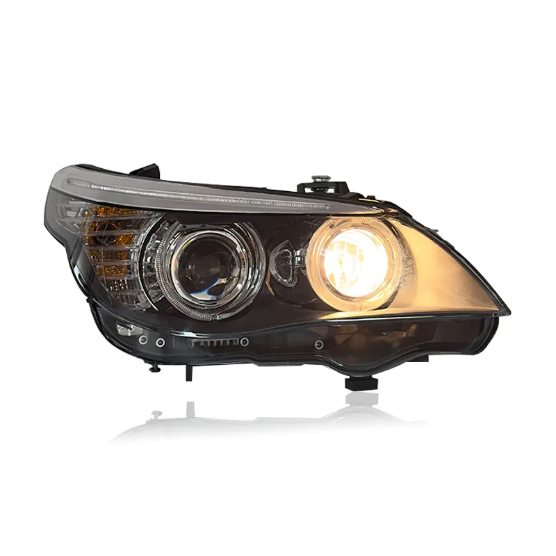 SJC LED Turn Signal Headlight For BMW 5 Series E60 2003-2010 HeadLamp Assembly Led Lens Daytime Running Lights Accessories