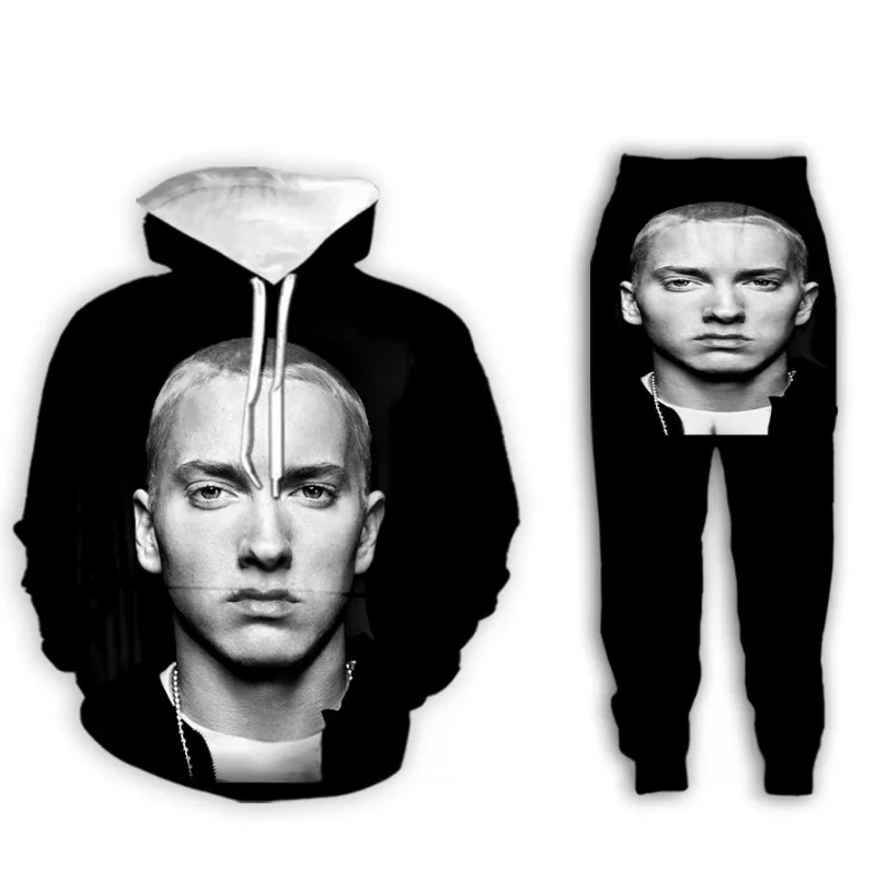 Hot EMINEM 3D Print Men\'s Women\'s Tracksuit Sets Casual Hoodie+Pants 2pcs Sets Oversized Kids Hoodies Two Piece Set