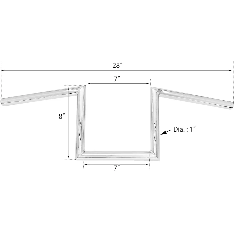 GB&C Z Bar 1'' Handlebar 8'' Rise Ape Hanger for Harley Sportster Dyna Kawasaki Yamaha Chopper Bobber Cafe Racer Motorcycle