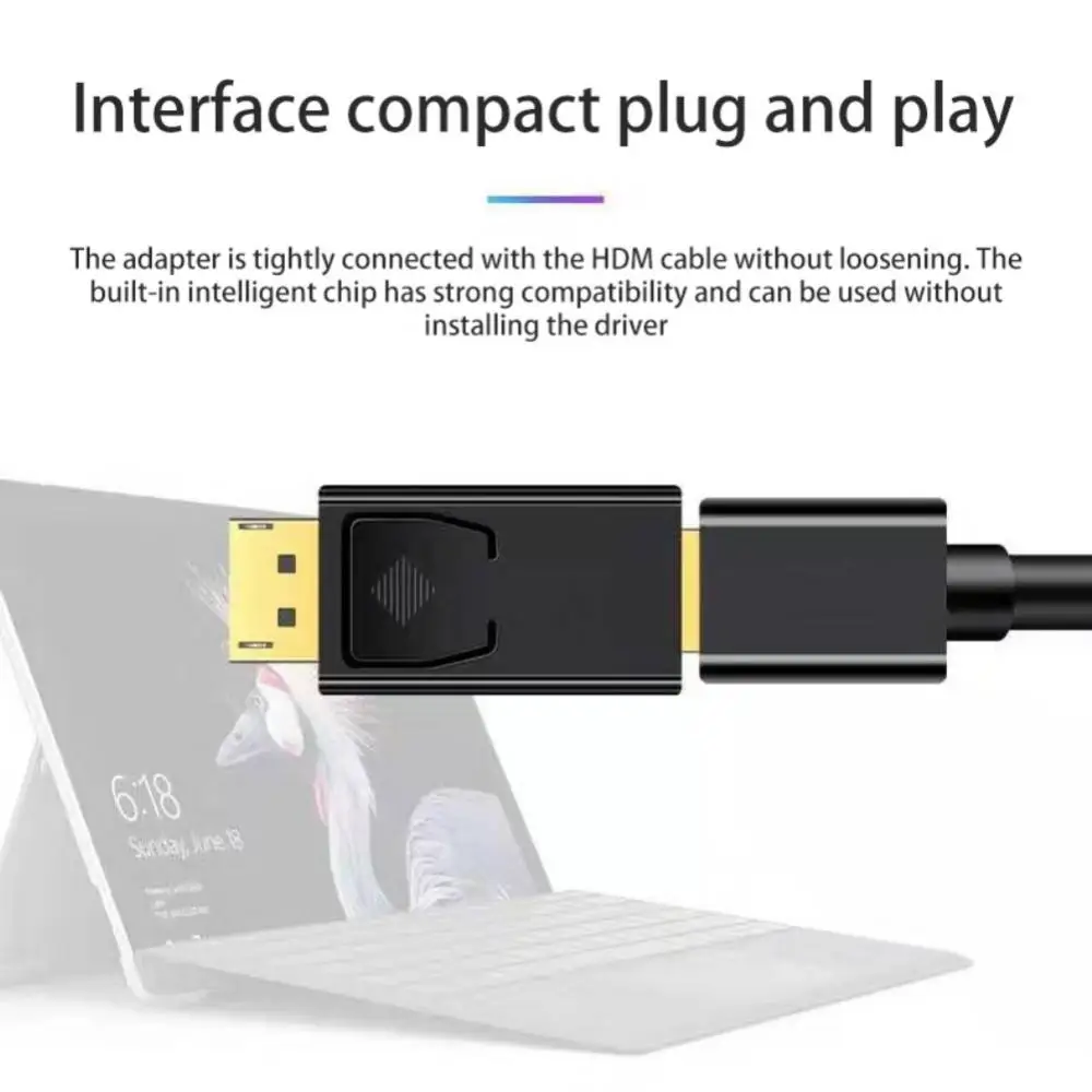 4K DisplayPort To HDMI-compatible Adapter Converter Display Port Male Mini DP To Female HD TV Cable Adapt Video For PC TV Cable