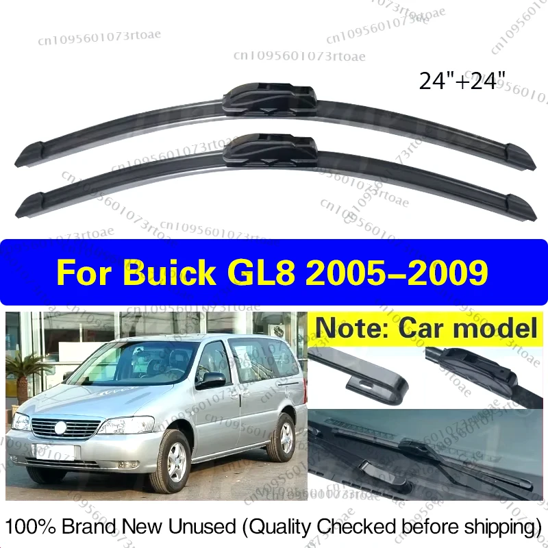 

2pcs For Buick GL8 2005 2006 2007 2008 2009 Car Front Wiper Blade Rubber Windshield Windscreen 24"+24" Car Accessories