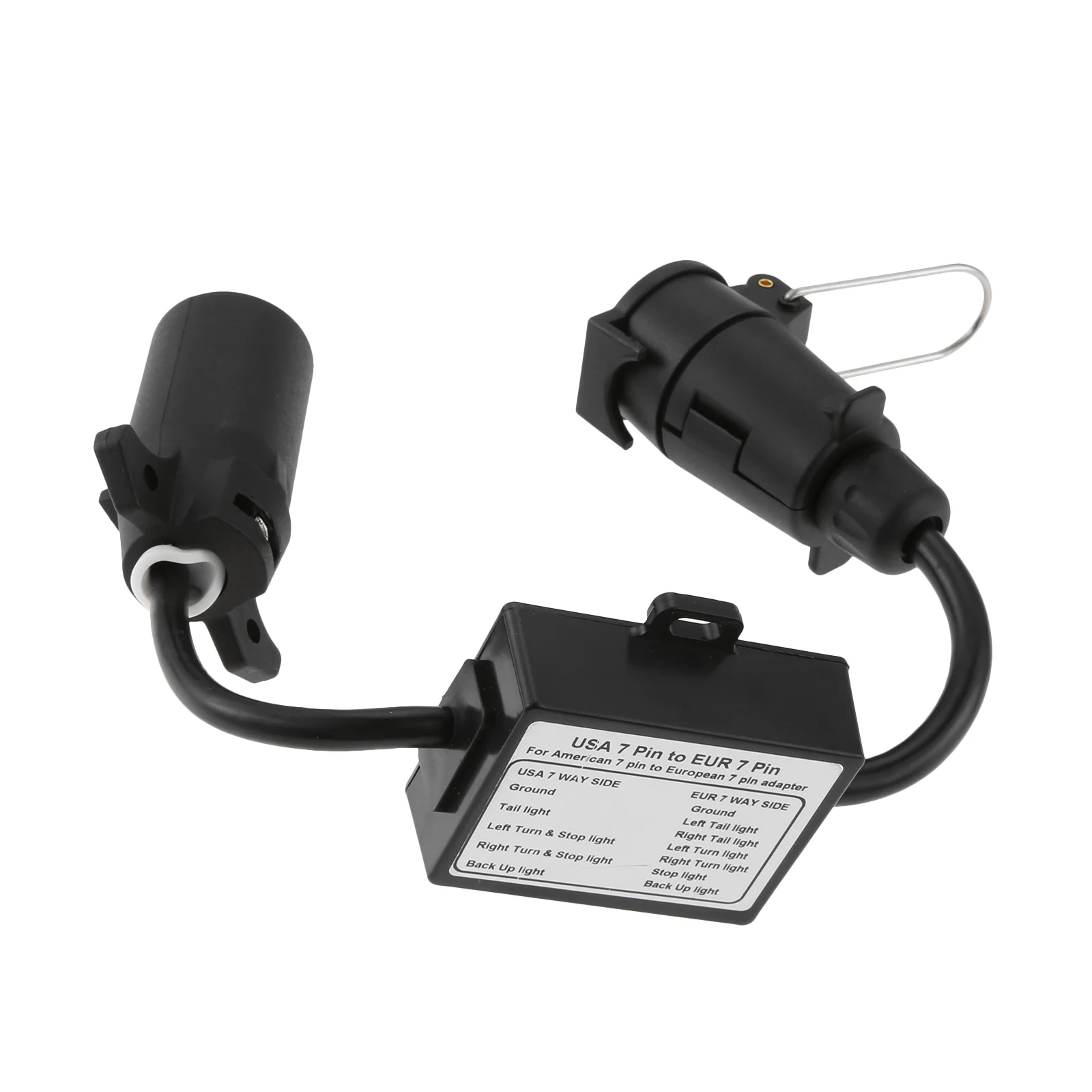 

1 шт. Преобразователь фаркопного разъема ABS с 7-контактного американского штекера на 7-контактный круглый европейский штекер, с отдельными сигналами стоп-сигнала и заднего хода для прицепов, лодок, велосипедов