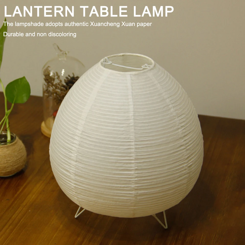 Bedside Study Table Lamp Rice Paper Creative Tripod Floor Lamp Handmade Desktop Decorative Lantern Light for Living Room Bedroom