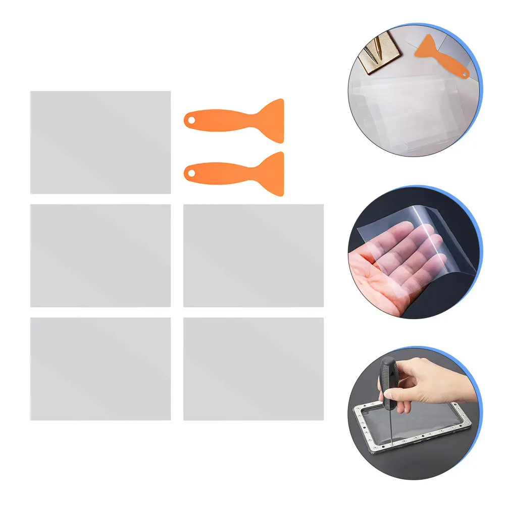 

1Set Clear Fep Films with Plastic Scrapers for 3D Printer High Temp Resistant Non Scratch Smooth Surface Transparent Release