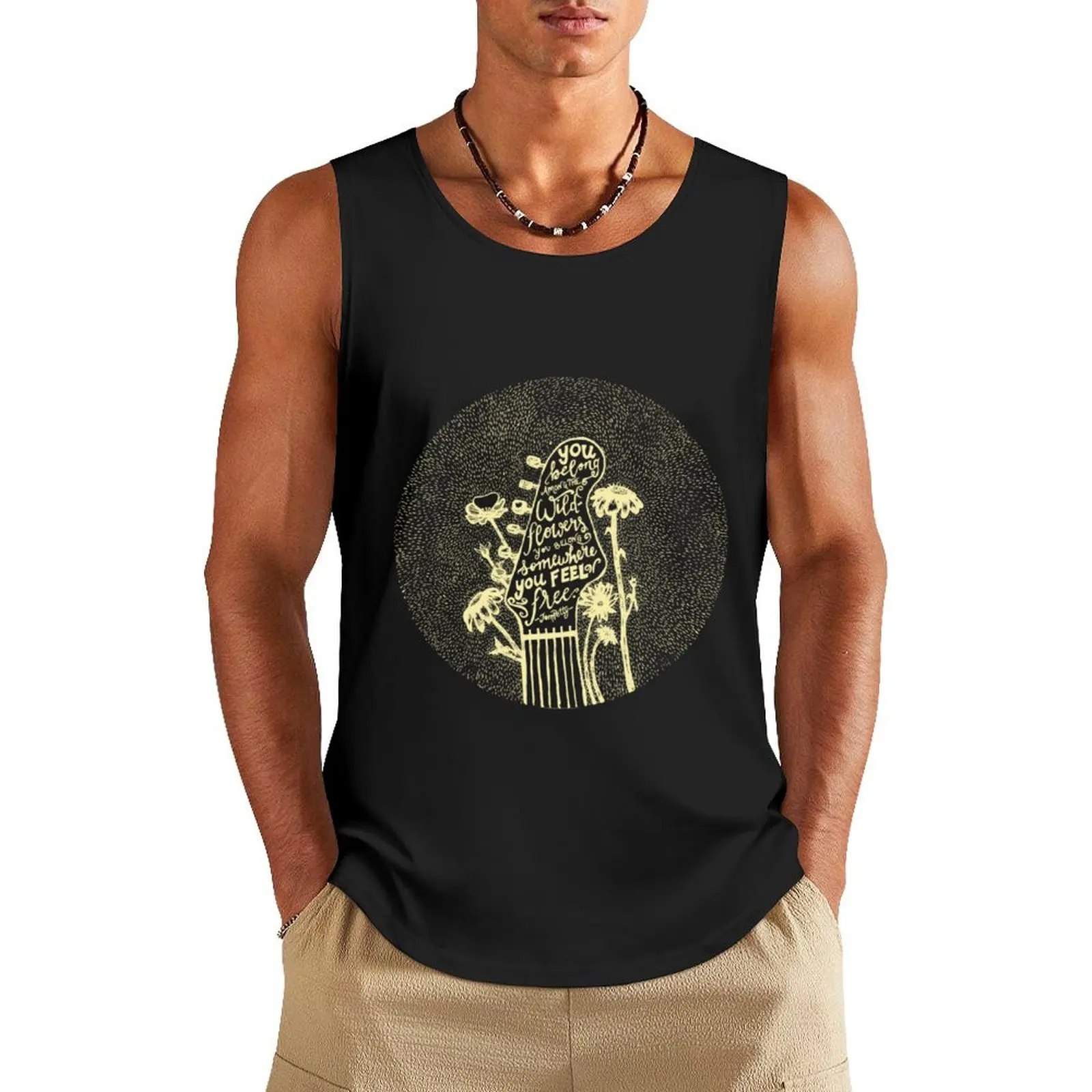 The Legend Tom Wildflower Tank Top Japanese t-shirt sleeveless Men's t-shirts