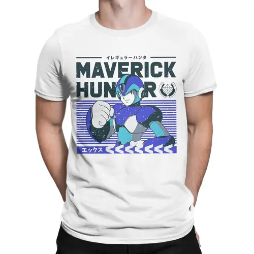 Imagen 2 del producto Camisetas divertidas de Maverick Hunters Megaman X para hombre, camisetas de algodón puro con cuello redondo, camisetas de manga corta, Tops de verano