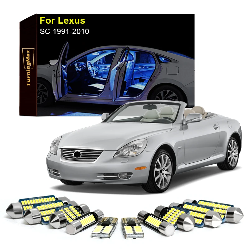 

Canbus Interior Lighting LED Bulbs Kit Package For Lexus SC 1991-2010 Map Dome Reading Trunk Lights Indoor Lamps Car Accessories