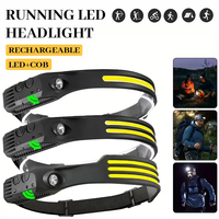 COB LED Induction Headlamp USB Rechargeable Lamp with Built-in Battery Outdoor Camping Fishing Light Emergency Working Lantern
