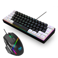 61keys Wired Keyboard RGB Gaming Mouse Office Kit Backlight Keyboard and 12800dpi Programmable Mouse Combos for PUBG Gamer