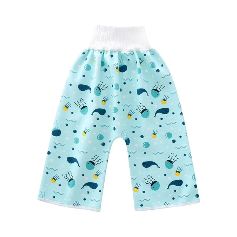 2 in 1 Baby Training Pants  Kids Diaper Waterproof Reusable Cotton Pant Skirts Leakage Mat Cover Sleeping Bed Clothes 0-12Y