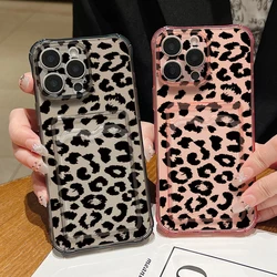 Card Slot Pocket TPU Case For iPhone 17 17e 16e 16 Pro 15 14 13 12 Pro Max 11 Shockproof Leopard Print Soft Silicone Phone Cover