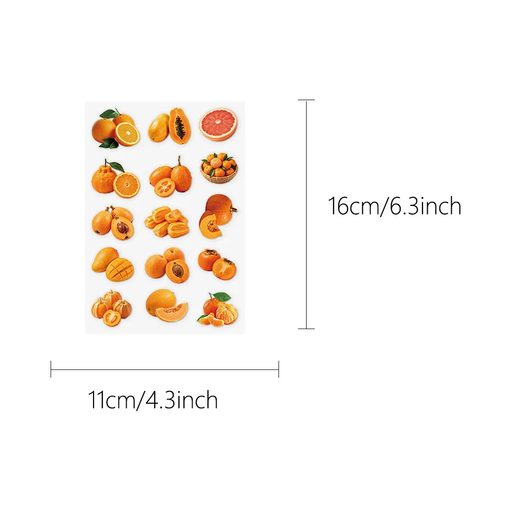 8 Pcs/Set Fruit & Vegetable Stickers, Garden Food Theme Transparent PET Decals for Pencil Case & Journal Decoration - view 2