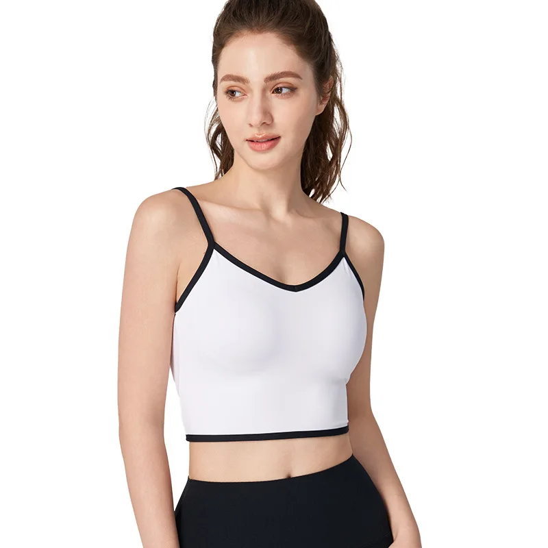 Color Block Yoga Sports Bra for Women Training Fitness Sexy Backless Yoga Vest