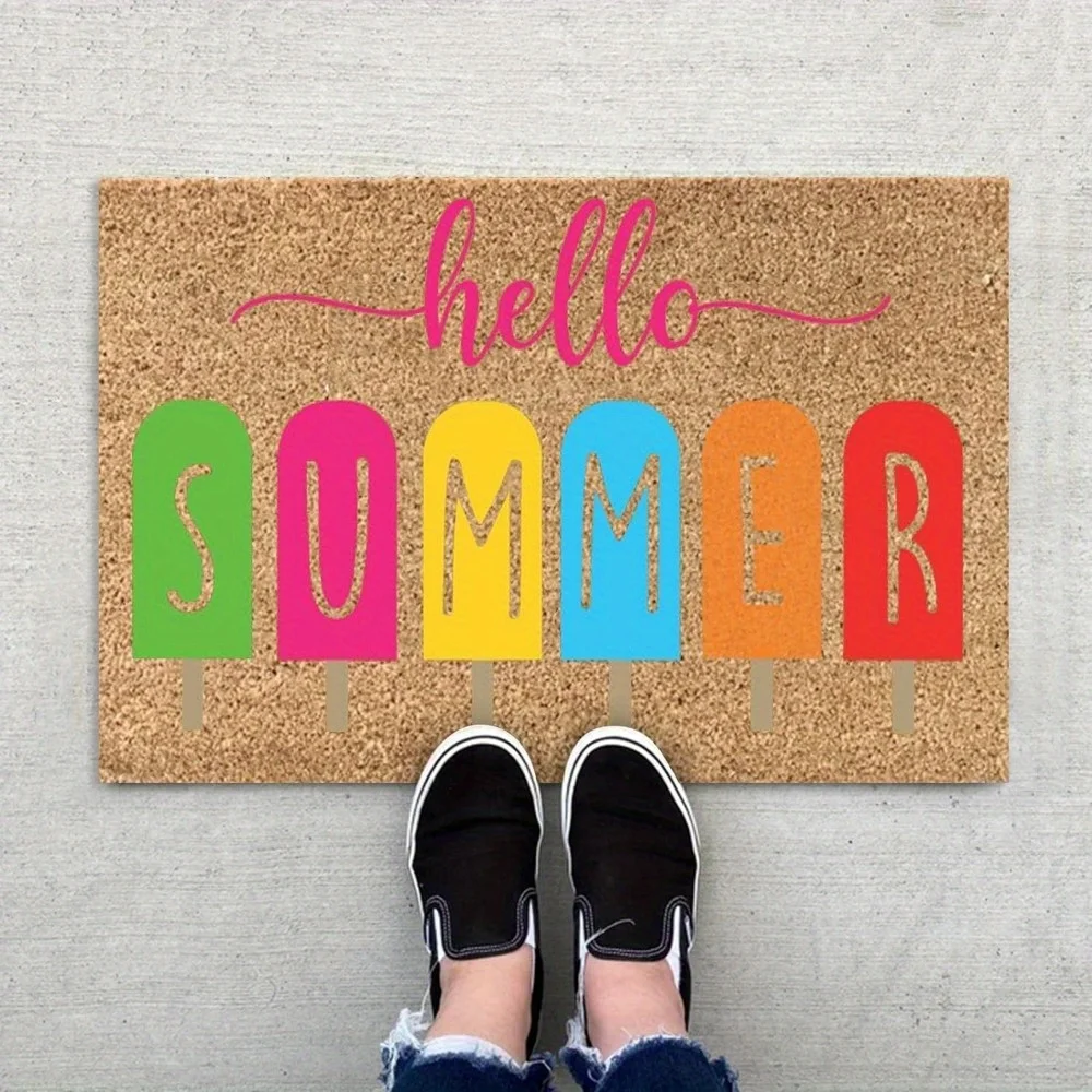 40x60cm Decorative Summer Non Slip Welcome Doormat Low Profile Mat for Front Door Entryway Bathroom
