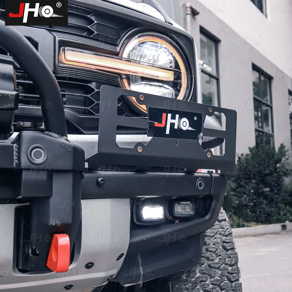 JHO Metal License Plate Frame Rustproof Personality Decoration Fit For Ford Bronco 2022 2023 Exterior Accessories