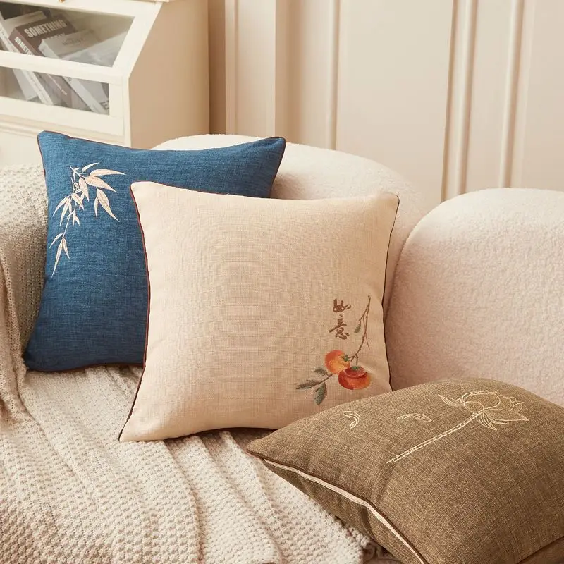 Home Embroidery Pillows, Cushions, Chinese Style Living Room Sofas, Pillows, Pillowcases, Removable And Washable