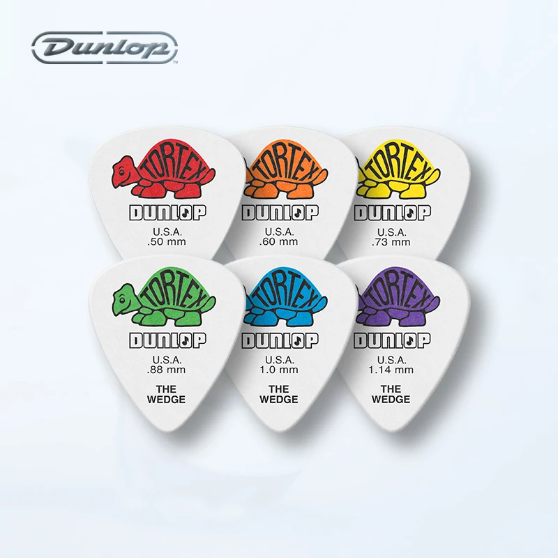 Dunlop Guitar Picks 424R TORTEX WEDGE Pick 0.50/0.60/0.73/0.88/1.0/1.14 mm, USA Original Guitar Accessories