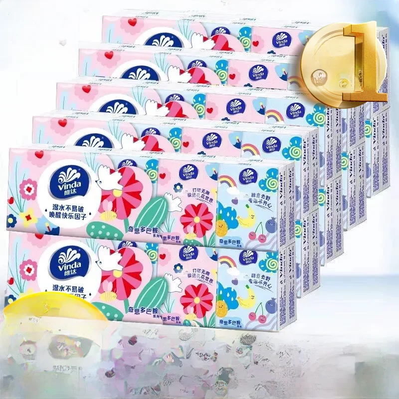 Portable Vinda Handkerchief Paper Baby Student Suitable Small Pa Tissue Paper Personal Hygiene Paper Towel Napkin