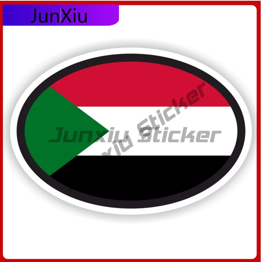

Sudan Oval Flag Sticker Waterproof Decals Scratch Cover Decals Front Bumper Sticker Funny Accessories Motorhome Rv Caravan Cars