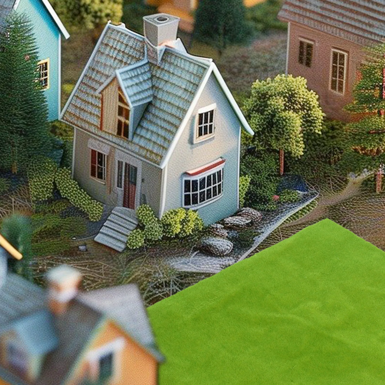 Artificial Grass Mat Light Green High Durability Fake Turf for DIY Train Railroad Scenery Landscape Decoration