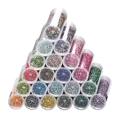 Uniform 2.0mm Silver Colour Hole Mini Glass Beads For Bracelet Making DIY Handmade Jewelry Accessories Material