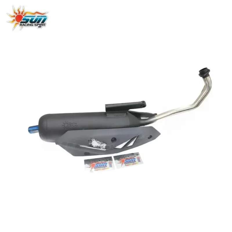 New Taiwan SUN Racing MIO100 Retrofit Upgrade Flexible Stainless Steel Straight Motorcycle Exhaust Pipe with Blue Tip Right