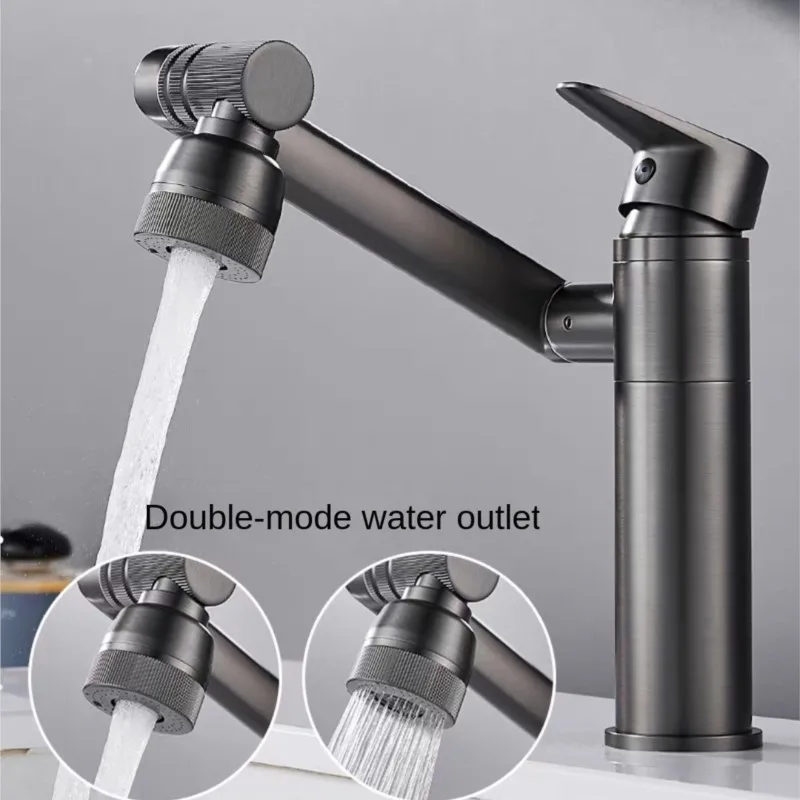 Multifunctional Basin Faucet High And Low Faucet Bathtub 360° Swivel Single Handle Sink Faucet Hot And Cold Bathroom Faucet