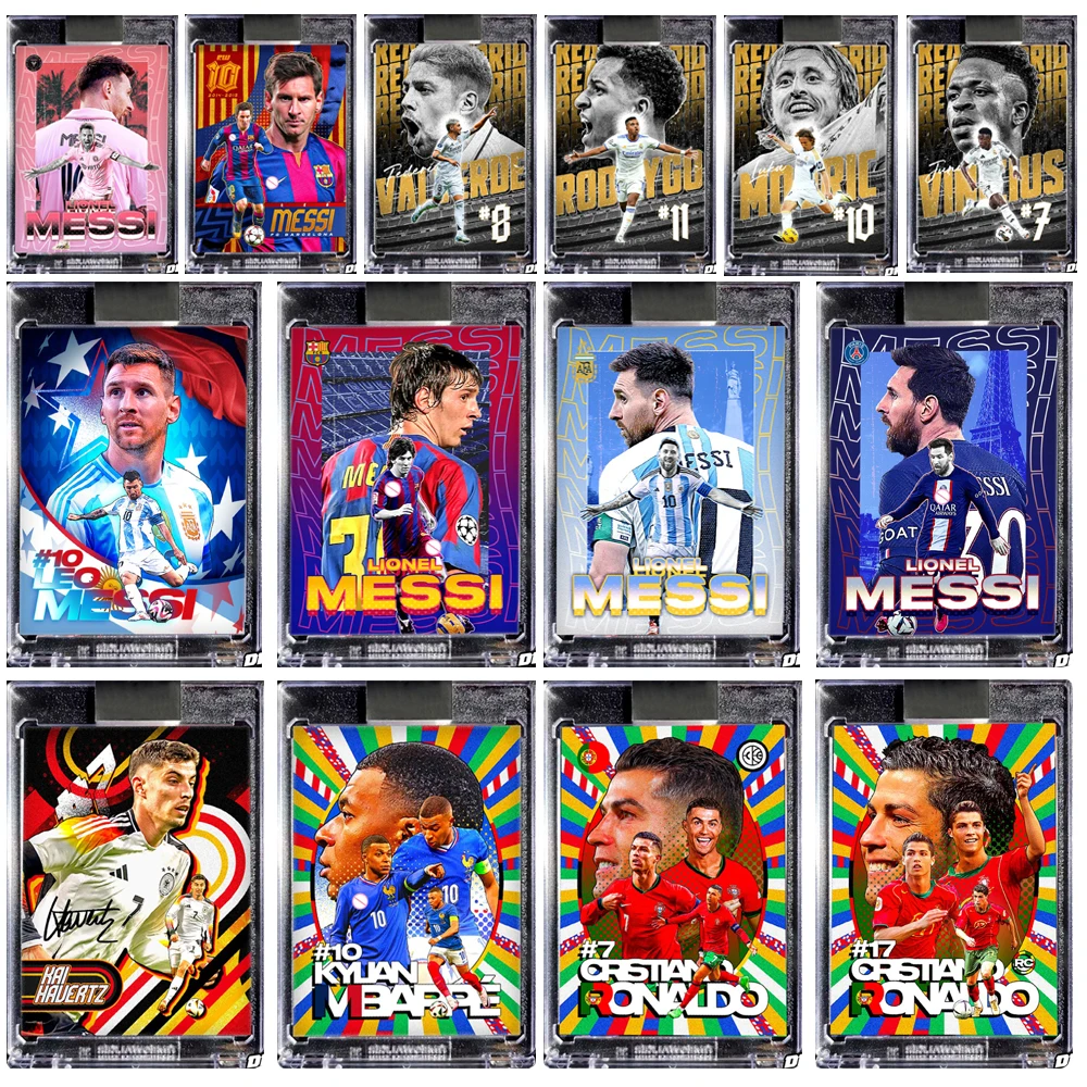

PANINI Футбол Коллекционные карточные кирпичи DIY самодельная Роналду Месси Неймар Мбитк Морик Лазерная вспышка Рождественский подарок на день рождения для мальчиков