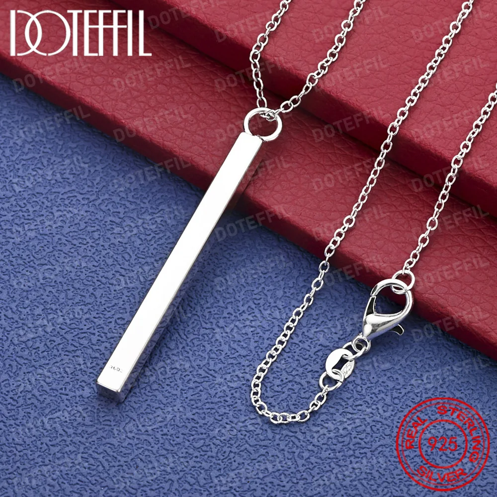 

Нежное ожерелье с подвеской в форме колонны из стерлингового серебра 925 пробы - модные ювелирные изделия для свадебной вечеринки для женщин