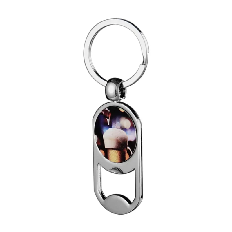 

Free shipping 50pcs/lots Blank Metal Key Rings Key Chains Bottle Opener DIY Gift Printing Sublimation Ink