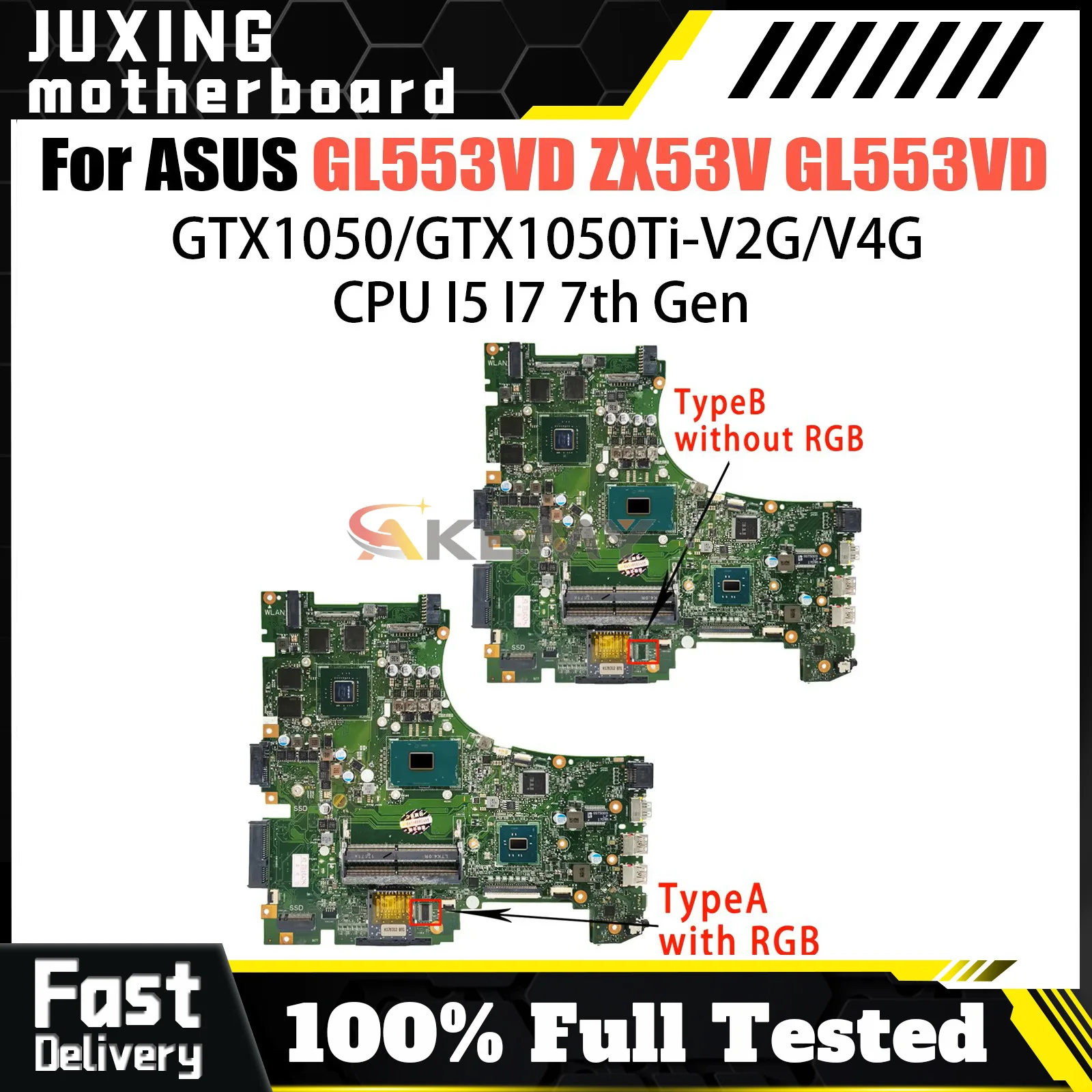 

For ASUS GL553VE GL553V FX53V ZX53V Motherboard GL553VD ROG FX553V ZX553V G553V GL553VE GL553VF GL553VG GL553VDR GL553VX GL553VL