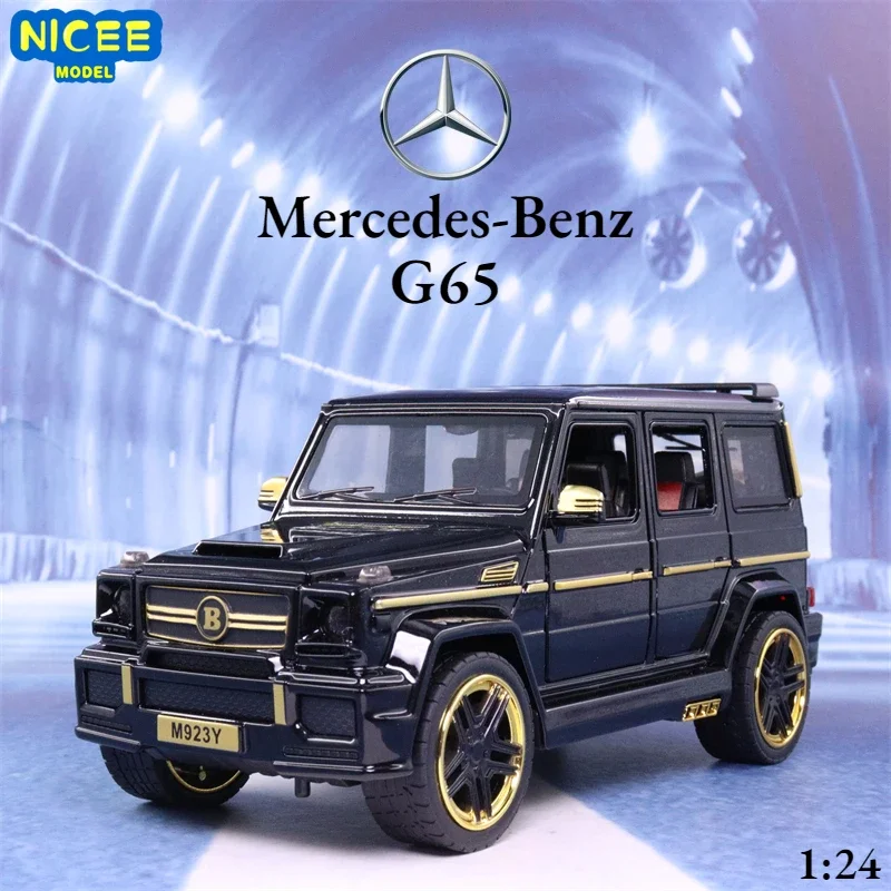 1:24 Mercedes Benz G65 Refit Metal Diecast Toy Car Model Simulation Toy Vehicle With Sound Light Pull Back Car Gifts A21