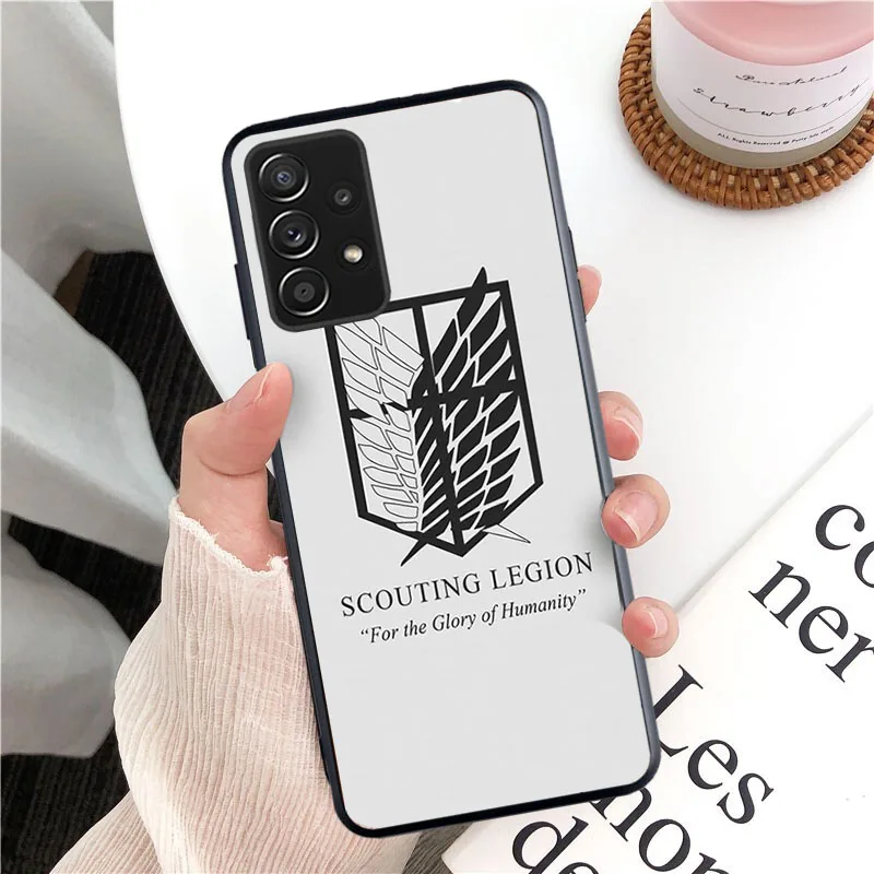 Phone Case for Samsung Galaxy A21S A52S A04S A53 A54 A51 A71 A33 A23 A13 A14 A32 A52 M51 Anime Japanese attack on Titan