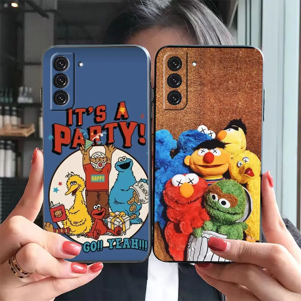 Custodia per telefono per Samsung S7 S8 S9 S10 4G Lite S10e S20 S21 FE S22 S23 Plus custodia Ultra 5G Capa Para Cute Cookies ELMO Sesame Street