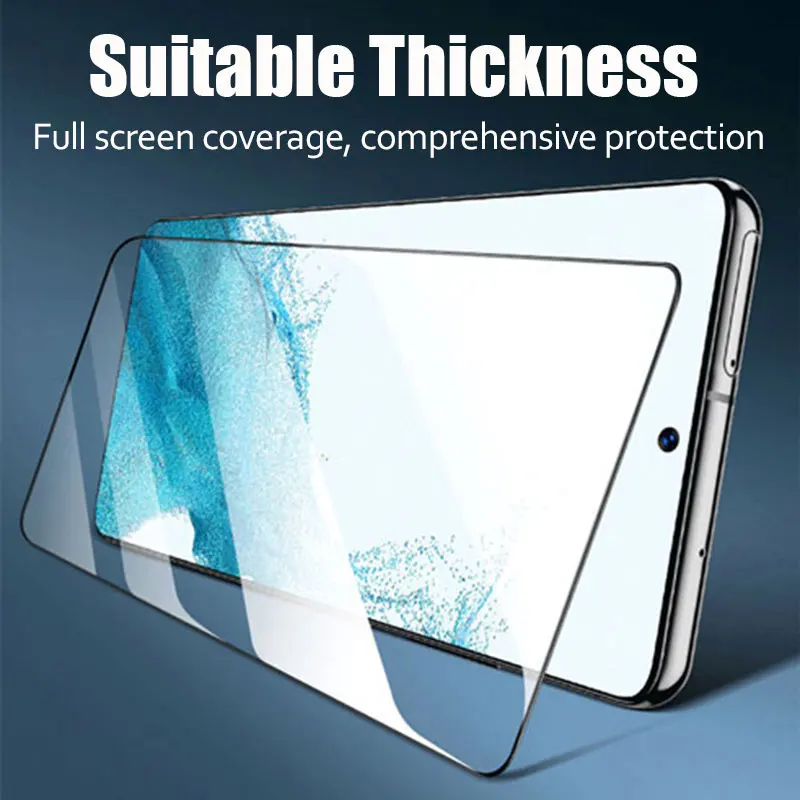 3PCS Tempered Glass on for Samsung Galaxy S21 S22 S23 S25 Plus S24 Ultra S23 Fe Screen Protector for Samsung A05S A15 A35 A55