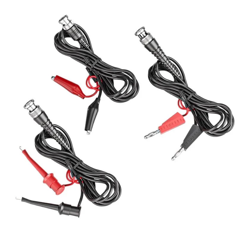 BNC test line oscilloscope probe wire revolution double head stackable signal source hook clamp connection wire