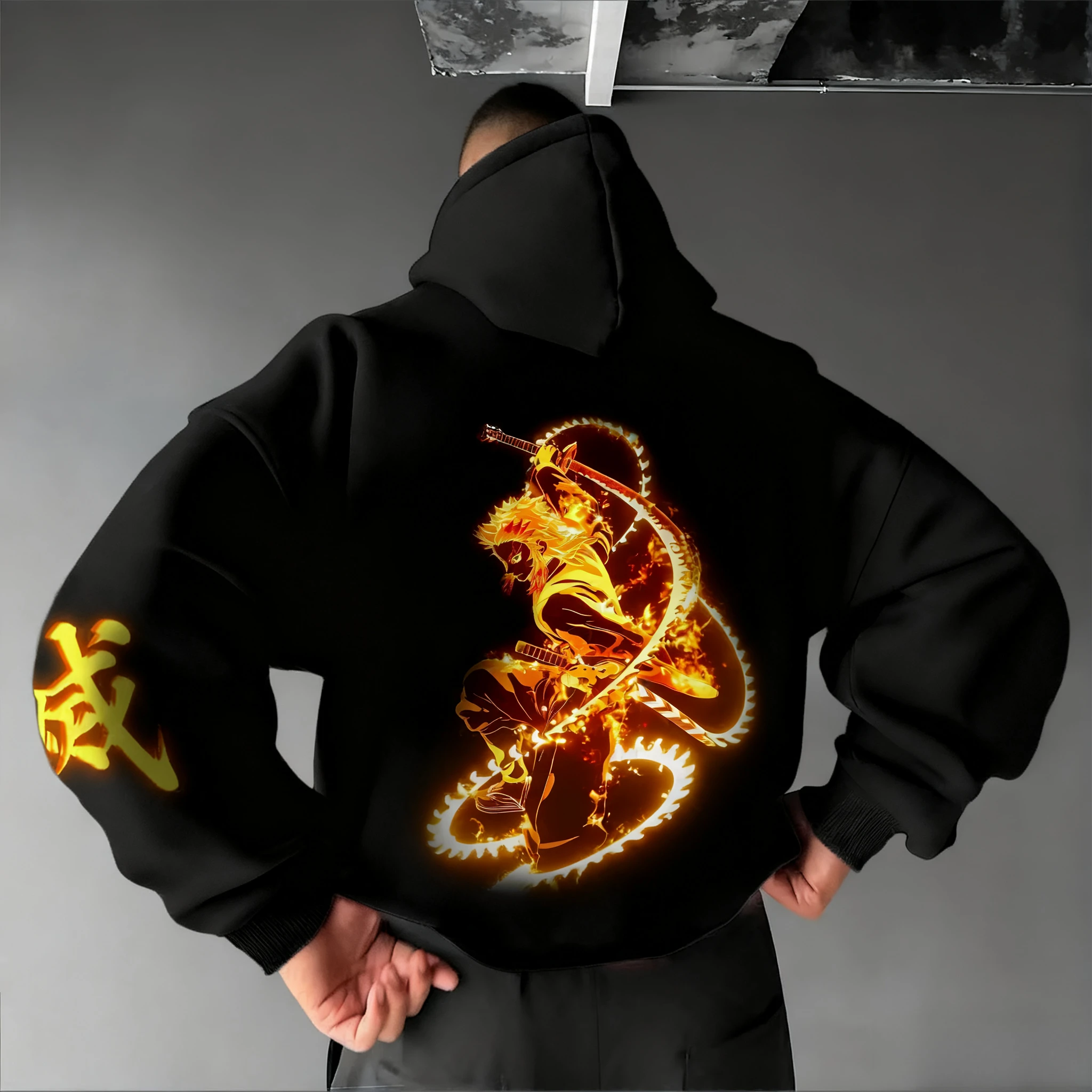Nieuwe Demon Slayer-hoodies met anime-thema en print voor herfst en winter, losse katoenen truien voor zowel mannen als vrouwen