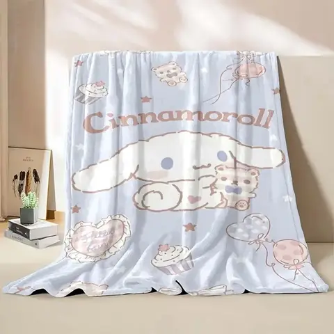 Sanrio 플러시 어린이 담요 부드러운 푹신한 헬로 키티 Cinnamoroll 만화 따뜻한 던지기 이불 무지개 담요 소파 침실 선물