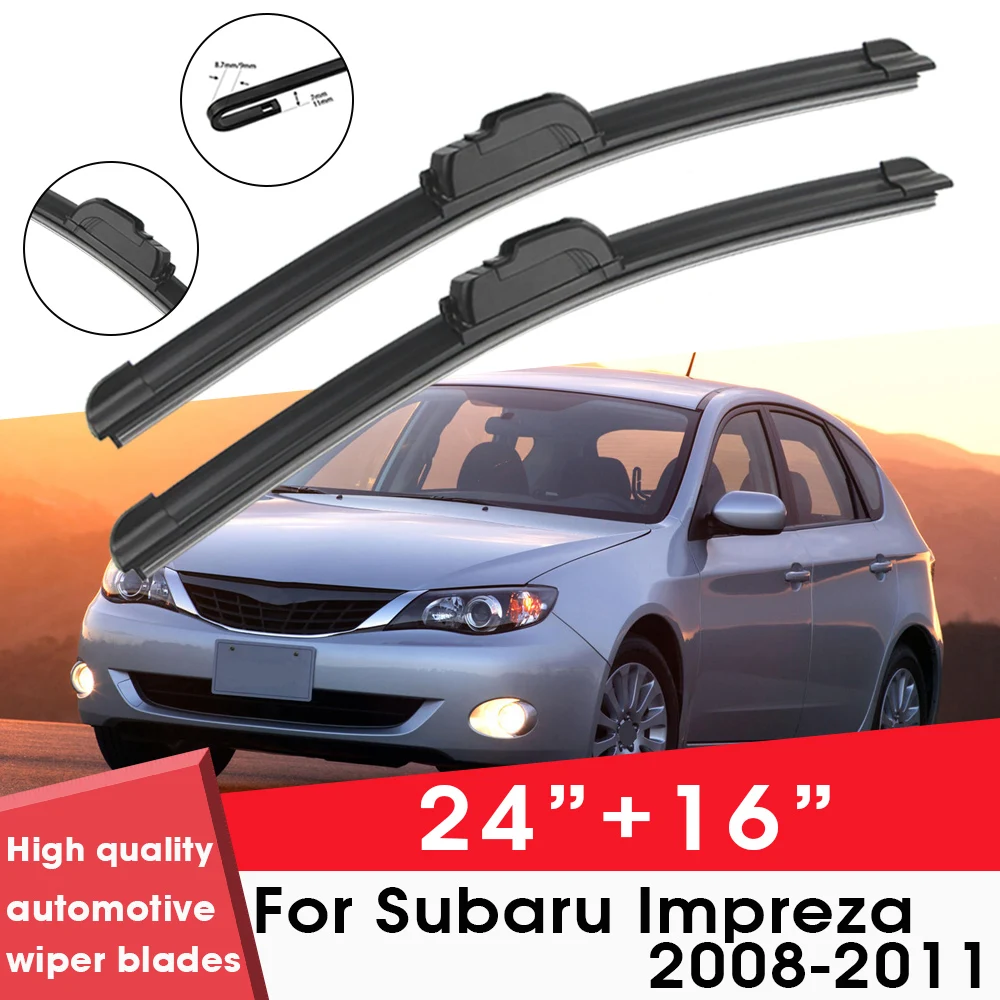 

Car Wiper Blade Blades For Subaru Impreza 2008-2011 24"+16" Windshield Windscreen Clean Rubber Silicon Cars Wipers Accessories