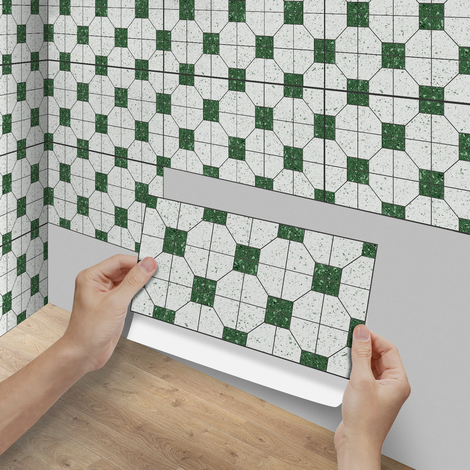 

Moroccan Style Peel and Stick Floor Tiles, Removable Waterproof Vinyl Stickers for Home Renovation