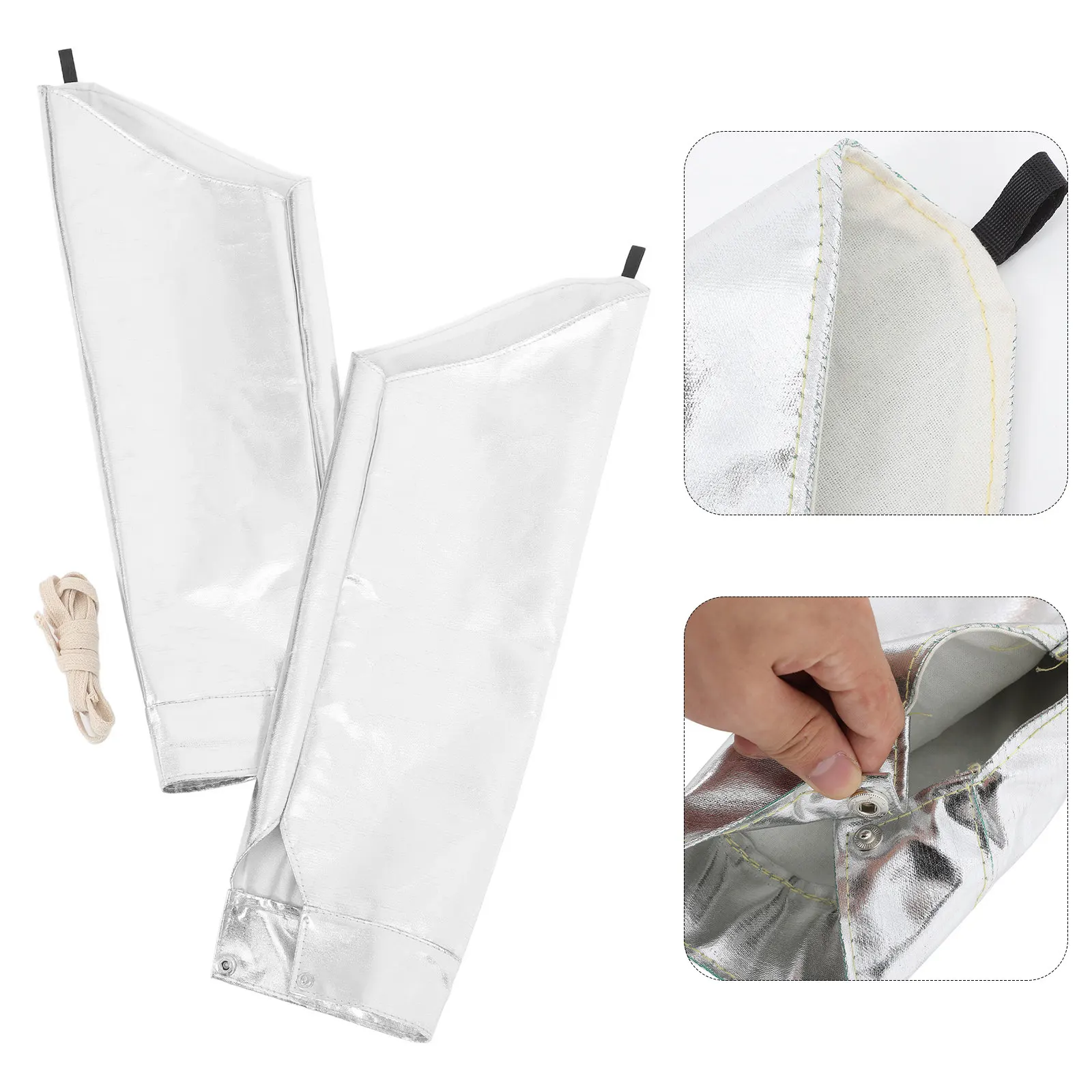 

2Pcs Heat Resistant Aluminum Foil Arm Sleeves Breathable Wear Resistant Adjustable Protective Sleeves for Men Women Welding Heat