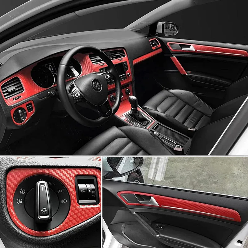 3D Red Carbon Fiber Vinyl Wrap Film Roll with Air Release Adhesive Sticker Decal Motorbike Scooter Car Wrapping Foil view 6