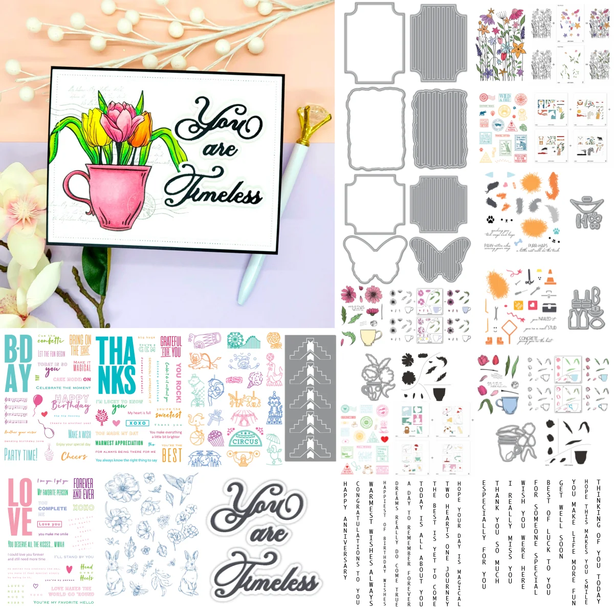 

2026 New Butterfly Circus Puzzle Metal Cutting Dies Clear Stamps Stencil for DIY Greeting Card Making Scrapbooking Craft