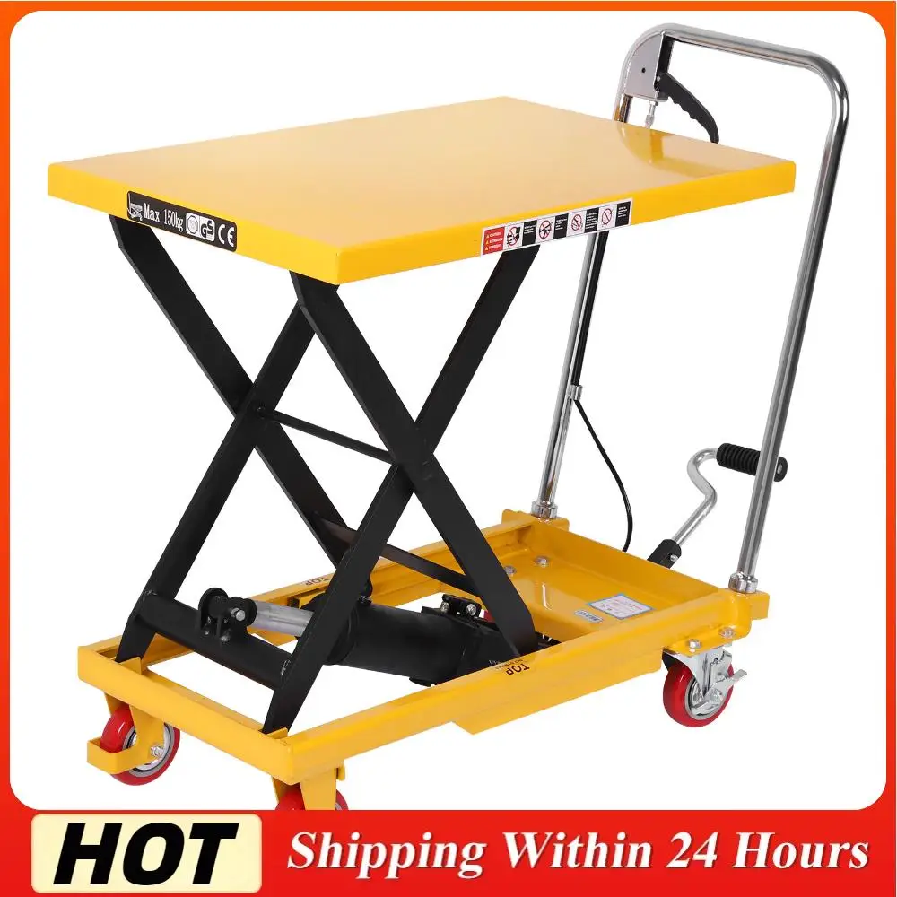 

Lift Table Cart with Lifting Table Hydraulic Lift Trolley Non-Slip Pad Power Lifting Electric Trolley for Material Handling