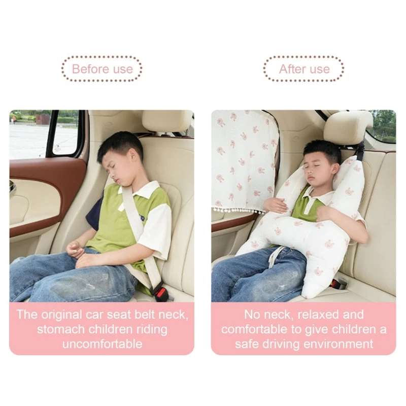 Kids Throw Pillow Comfortable Cotton Neck Cushion Headrest for Sleep Vehicles