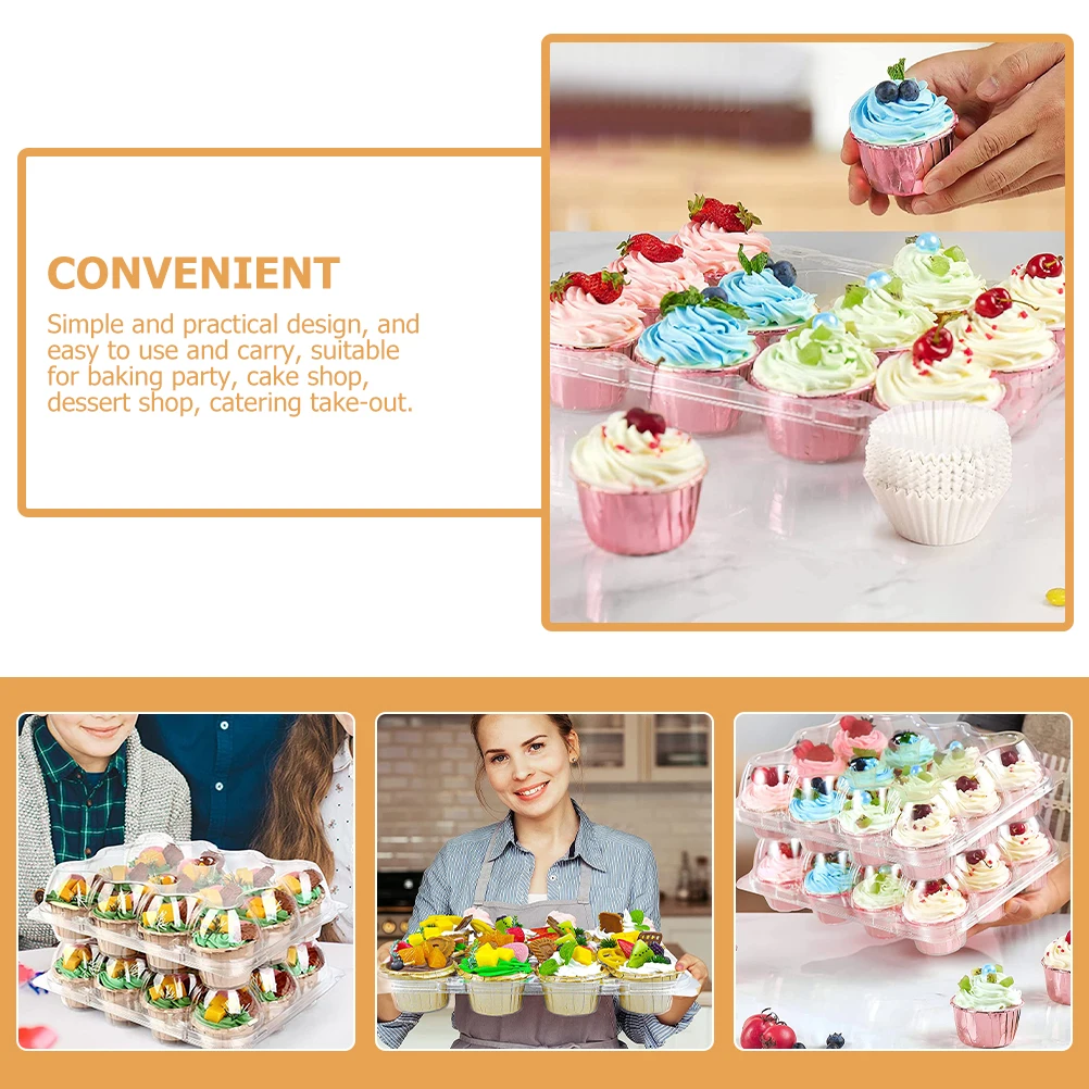 

5 шт., упаковочная коробка для кексов, прозрачный контейнер для яичного пирога, кексов, десертов, хлебобулочных изделий, многосеточный держатель, штабелируемый