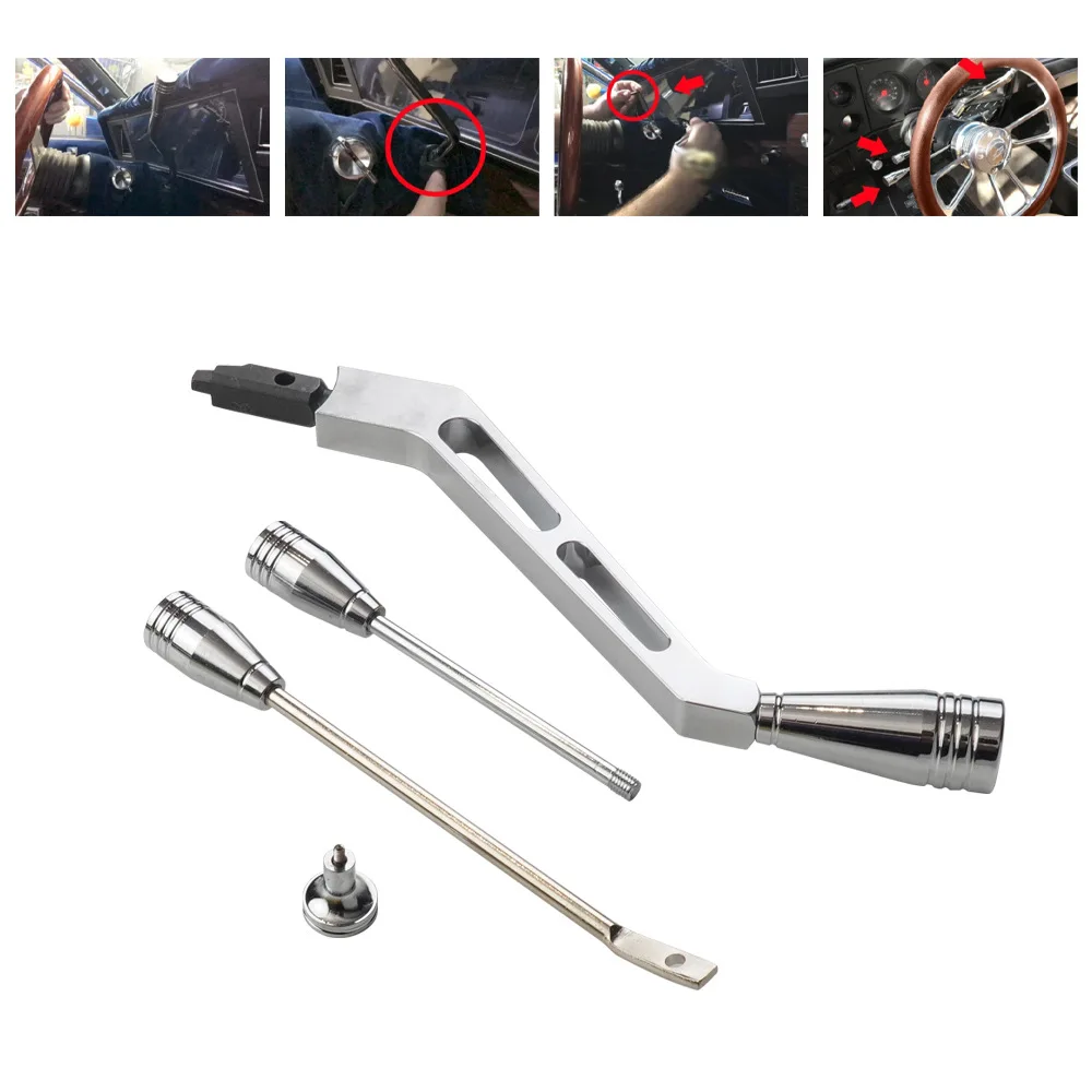 

Billet Aluminum GM Column Shifter Turn Signal Lever Hazard Tilt KIT For GM Chevy