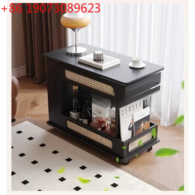 French Retro Rattan Edge Table Coff